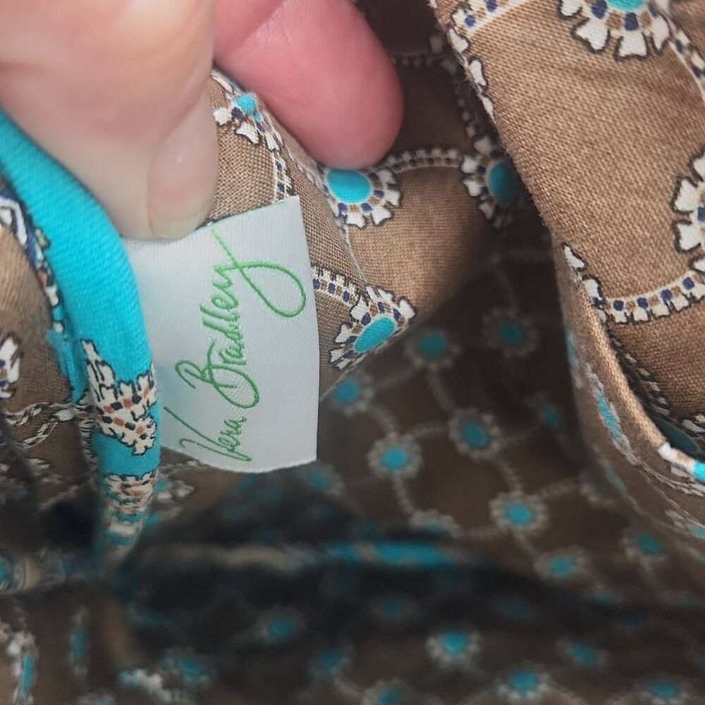 Vera Bradley totally turquiose messenger bag,wallet and clip on ID holder - Picture 8 of 13